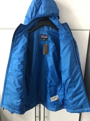 NWT Patagonia Men's Nano Puff® Hoodie Jacket Andes Blue Size Small