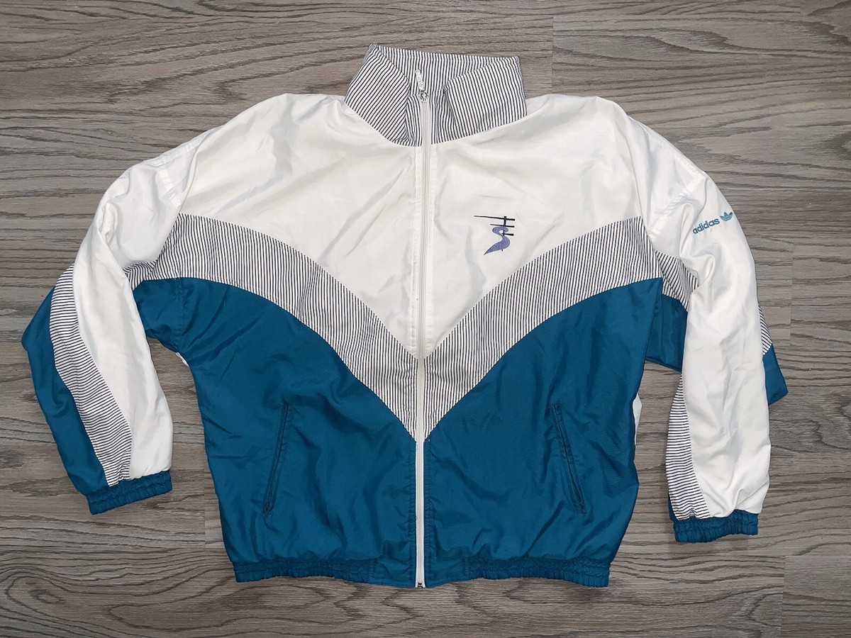 Vintage Adidas Stefan Edberg Tennis Track Jacket Blue Men's Size