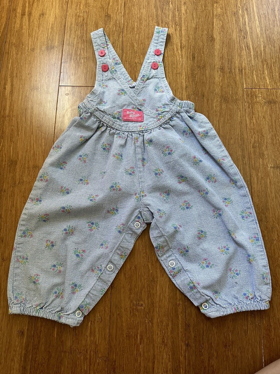 OshKosh Baby B'Gosh Overalls Vintage 80s Floral Overall Made In