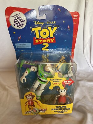 Toy Story Silver Edition 1999 Mattel Zipline Rescue Buzz Lightyear
