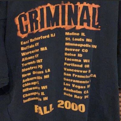 Vintage Eminem Criminal fall 2000 tshirt size XL | eBay
