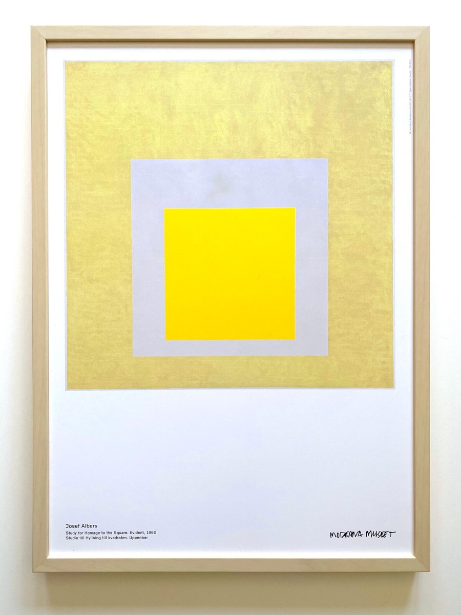 JOSEF ALBERS LITHOGRAPH PRINT FRAMED MODERNIST POSTER HOMAGE TO