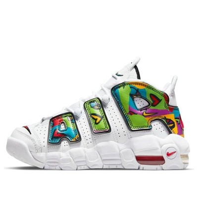 Nike Air More Uptempo Peace Love White Shoes Size 5.5Y / 7W B