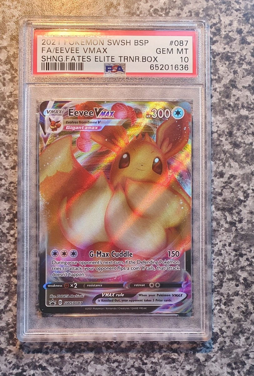 PSA 10 Pokemon SWSH087 Eevee VMAX Shining Fates Elite Trainer Box