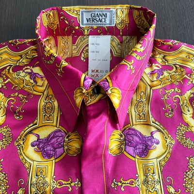 GIANNI VERSACE silk shirt Baroque Sauvage print size IT 46 from