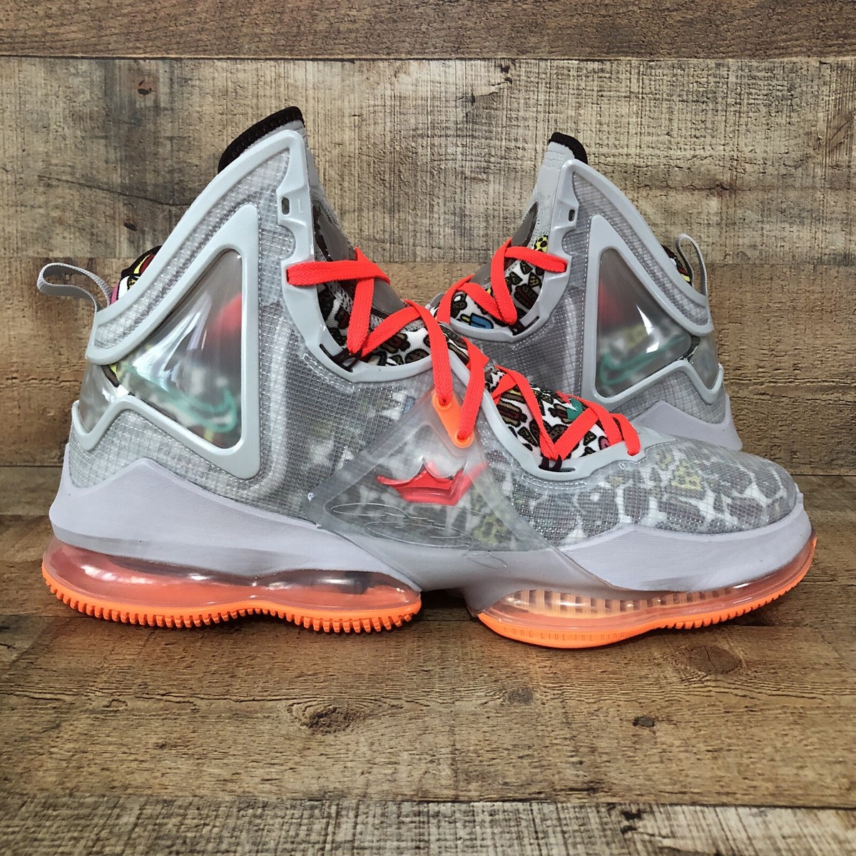 Nike LeBron 19 XIX Mens Size 15 Grey Orange Fast Food Basketball