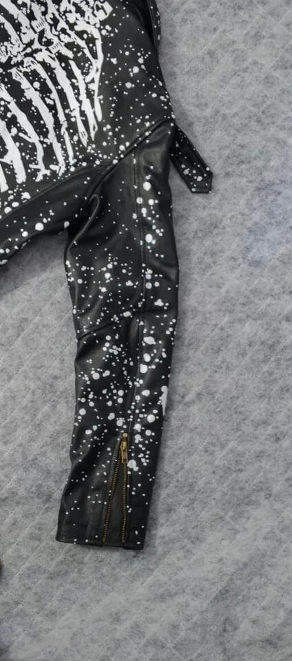 Killstar Morgue Gimme Bones Women's Biker Jacket - Skeleton Print