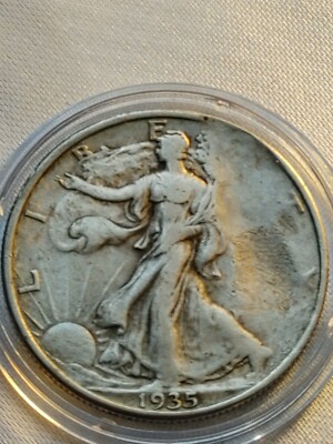 MASSIVE Strike Through ERROR 1935 P Walking Liberty Foreign Object