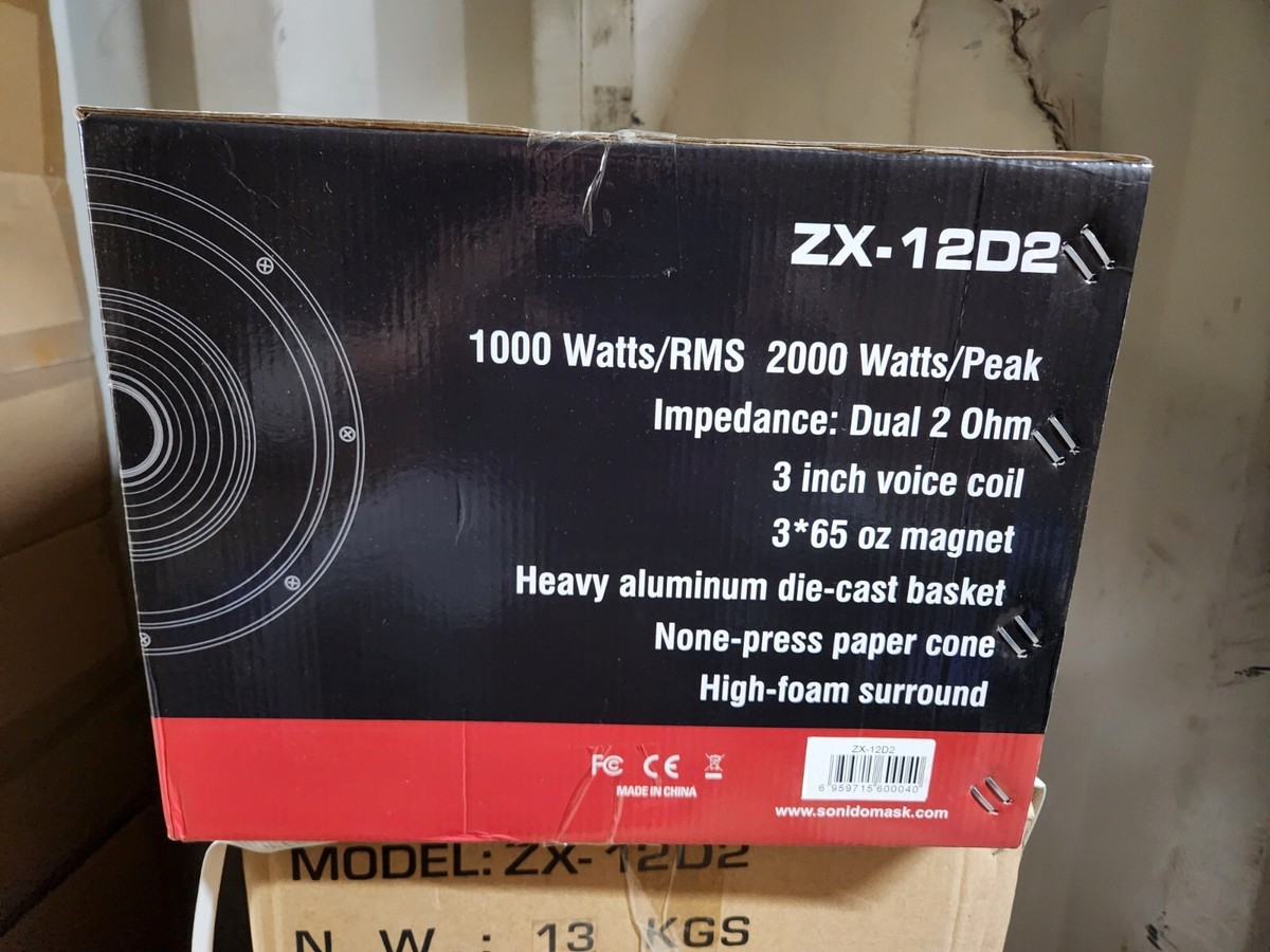 Sonido Mask Zx-12d2 12 inch dual 2 ohm subwoofer 1000 watts rms 3