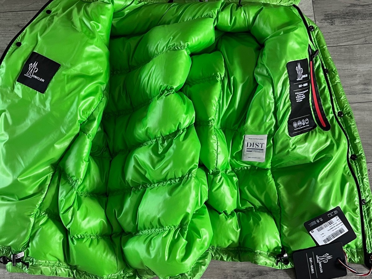 NWT Mens Moncler Grenoble Lime Green Raffort Giubbotto Down Jacket