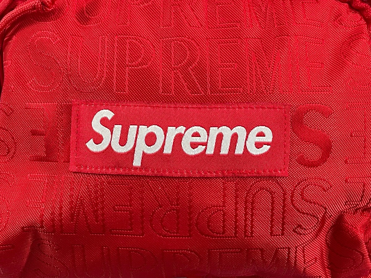 SUPREME Crossbody Bag Red Nylon Zip-Top Adjustable Strap 8.5 x 8