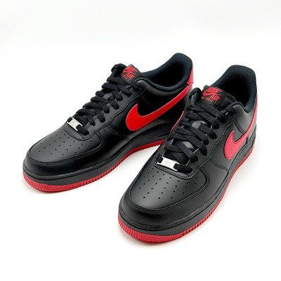 NEW* MEN Nike Air Force 1 '07 Black / University Red / Black