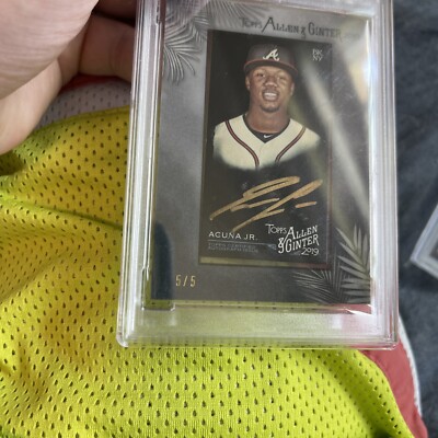 2019 Topps Allen & Ginter X Ronald Acuna Jr. Rookie Auto /5 PSA 9