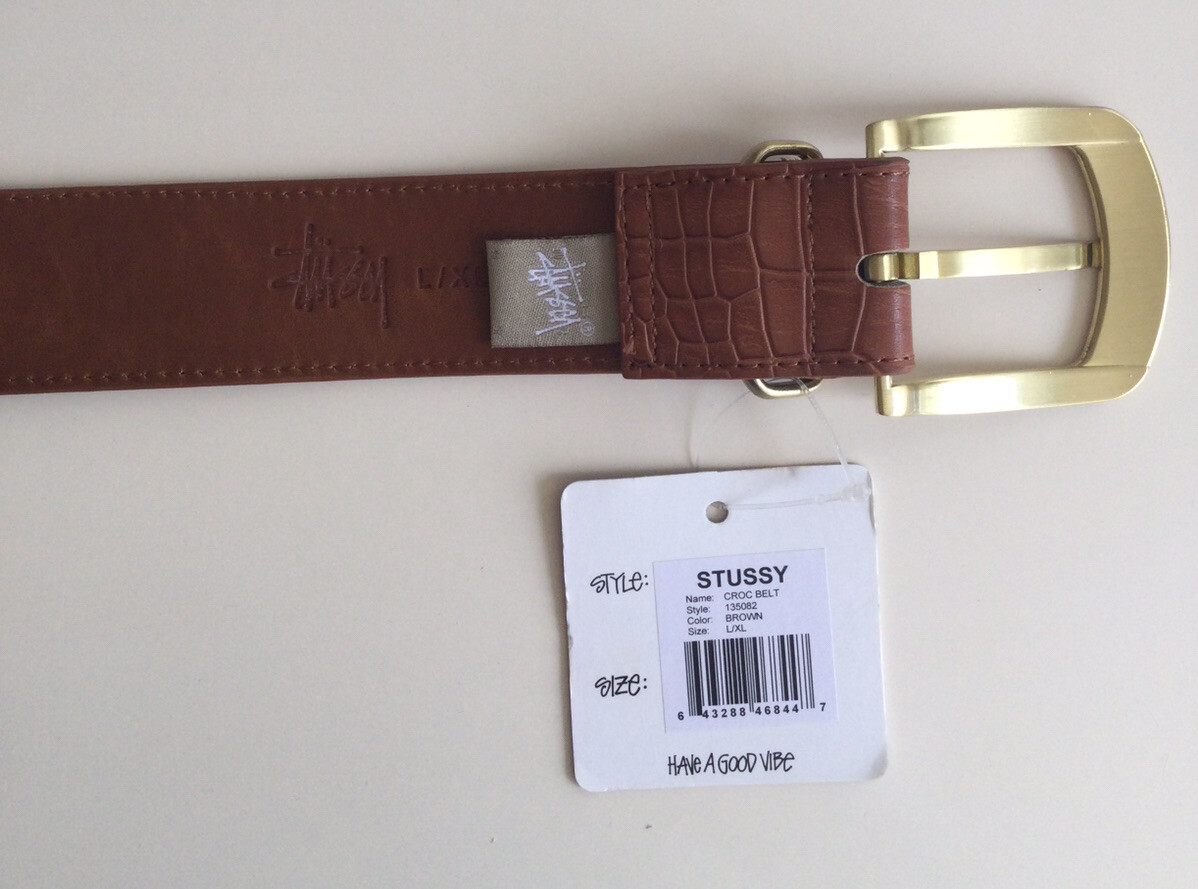 Stussy Crocodile Brown Belt Size L/XL | eBay