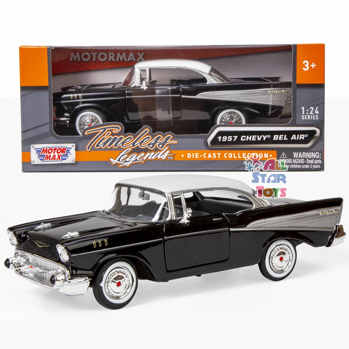 MOTORMAX 1957 57 CHEVY BEL AIR HARD TOP 1/24 Scale DIECAST Model