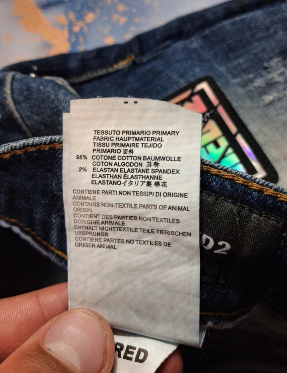 Size L (34) Dsquared2 Jeans Frayed Ripped Pants Denim Distressed