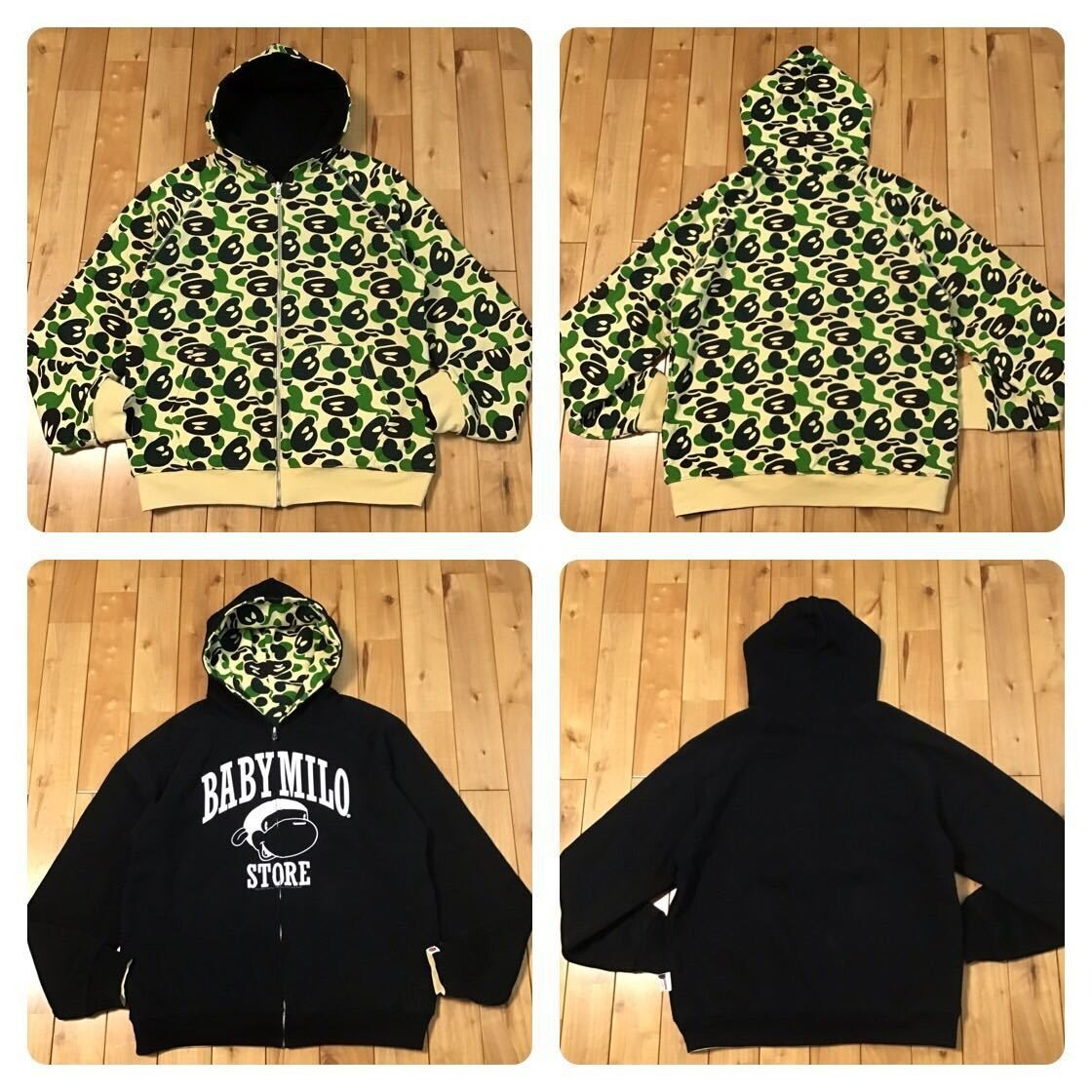 Reversible BAPE Milo camo Zip hoodie a bathing ape NIGO Size M | eBay