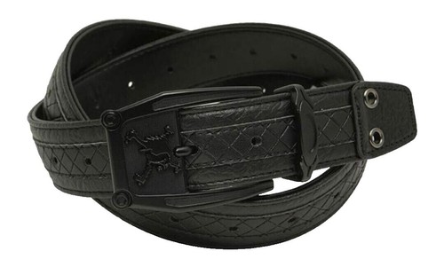 Vintage Y2K Oakley Gray Leather Belt Skull Buckle Rare NEW WITH