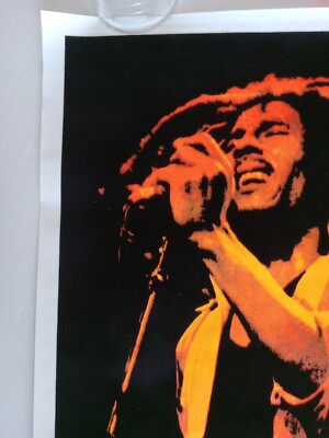 Original Bob Marley Stripes Blacklight Poster Reggae Rasta Wailers