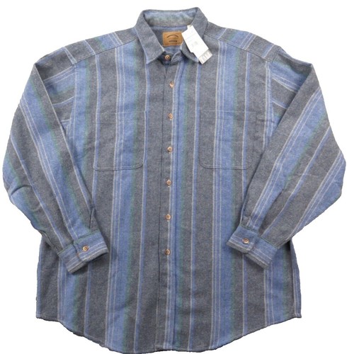 Vtg Flannel St Johns Bay Big Mac Size XL 80s Heavy Cotton Blue