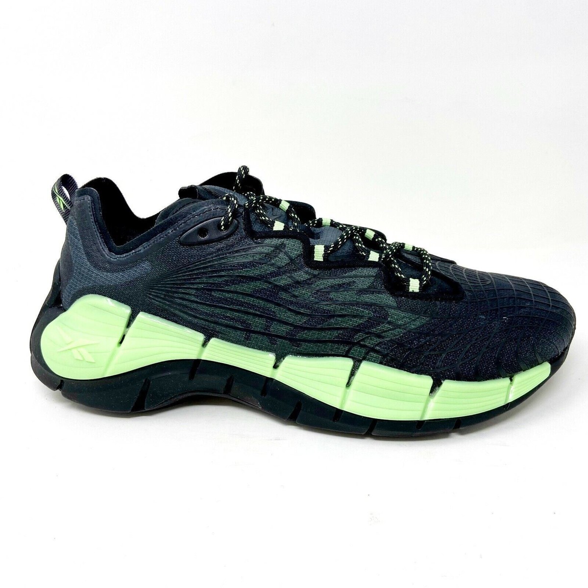 Reebok Zig Kinetica II Black Neon Mint Green Mens Running Shoes