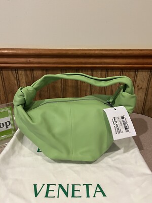 Bottega Veneta double knot mini top handle bag green pistachio