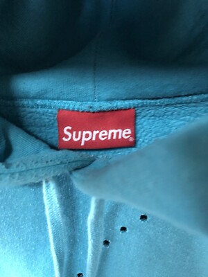 SS21 Supreme Laser Cut S Logo hooded sweatshirt size L large cyan