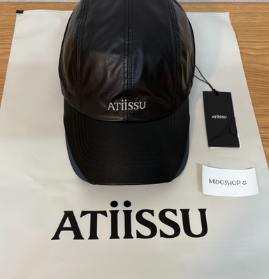 ATIISSU Wing Cap Black PU Leather Logo Baseball Hat 100% Authentic