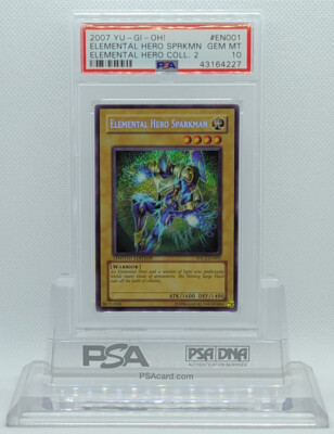 YUGIOH EHC2-EN001 ELEMENTAL HERO SPARKMAN SECRET RARE PSA 10 GEM