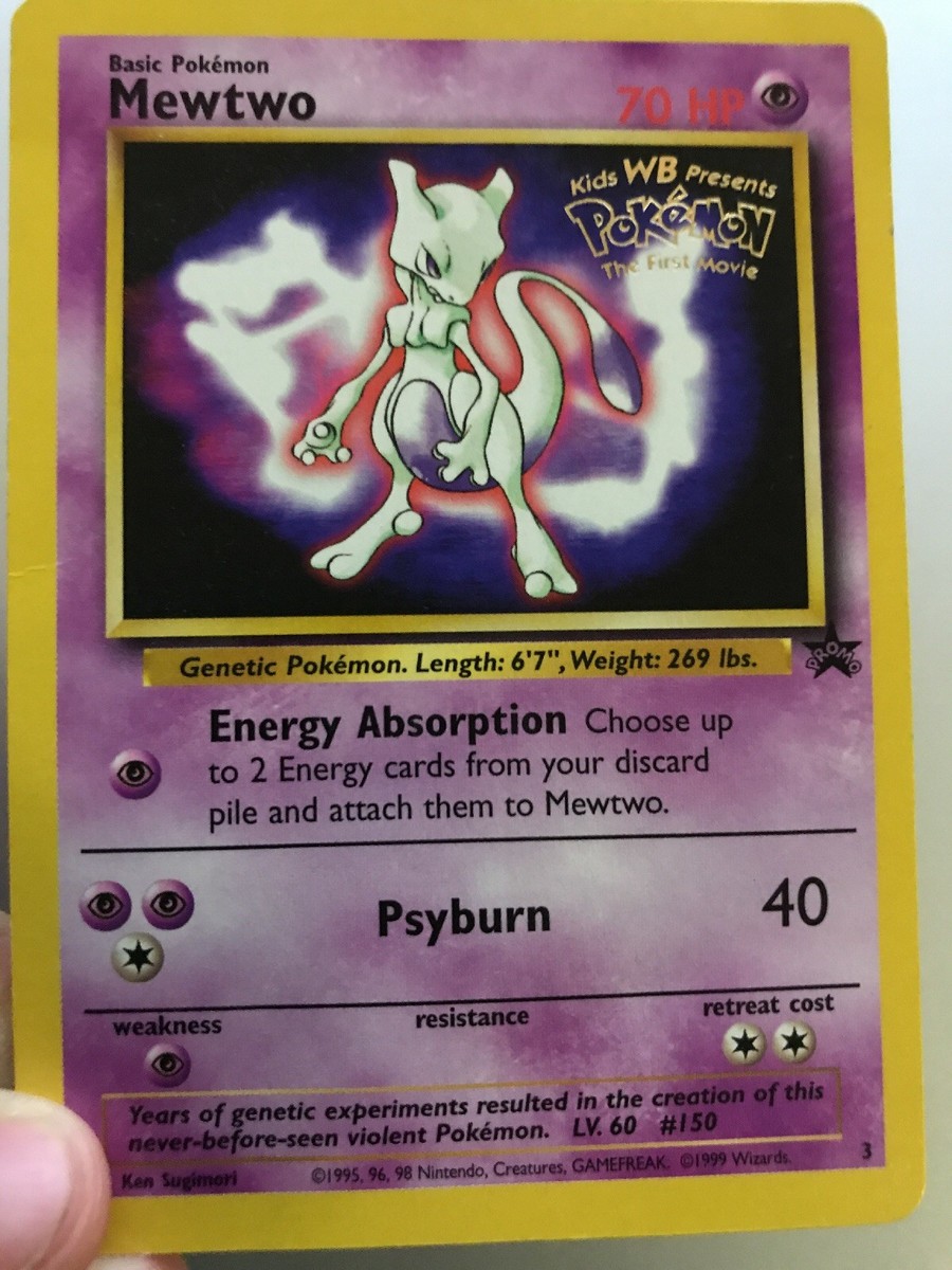 Mewtwo Pokemon Promo The First Movie Card #3 Kids WB Stamp | eBay UK