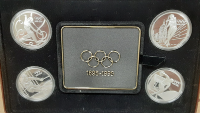 1996 Olympic Centennial 10 Pc Coin Set-.925 Silver-5 Countries w