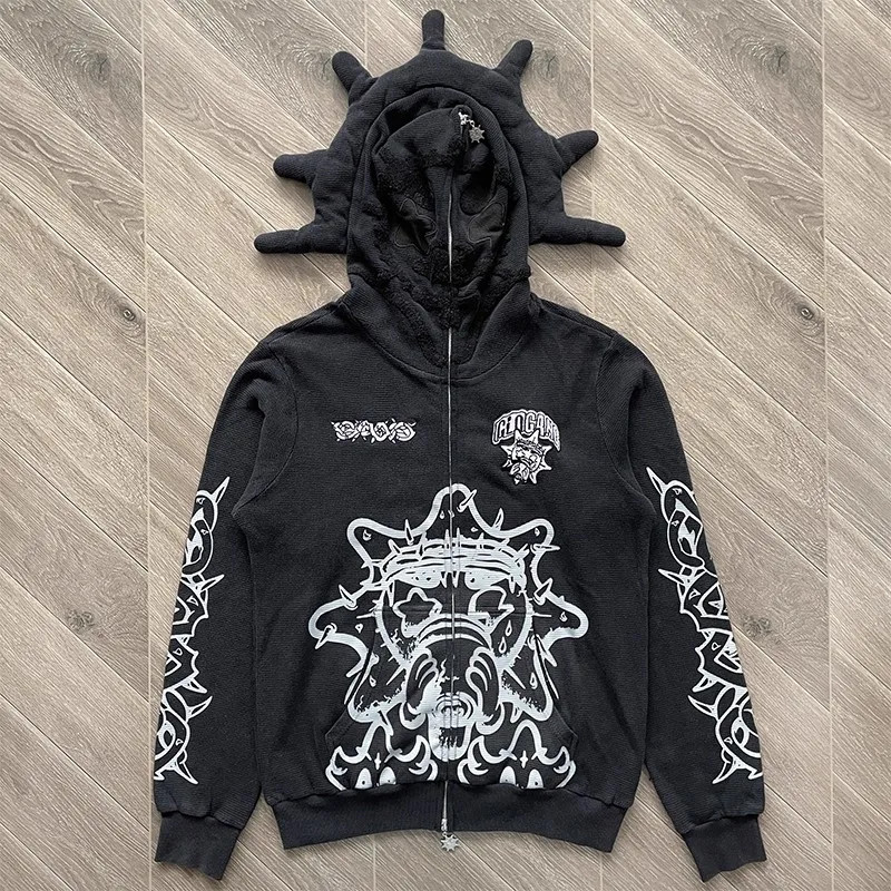 Glo Gang Worldwide Glory Thorn Full Zip Hoodie (Black) Men's
