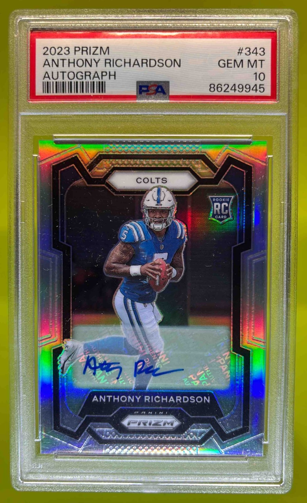 Anthony Richardson 2023 Prizm #343 Rookie Autographs - Silver