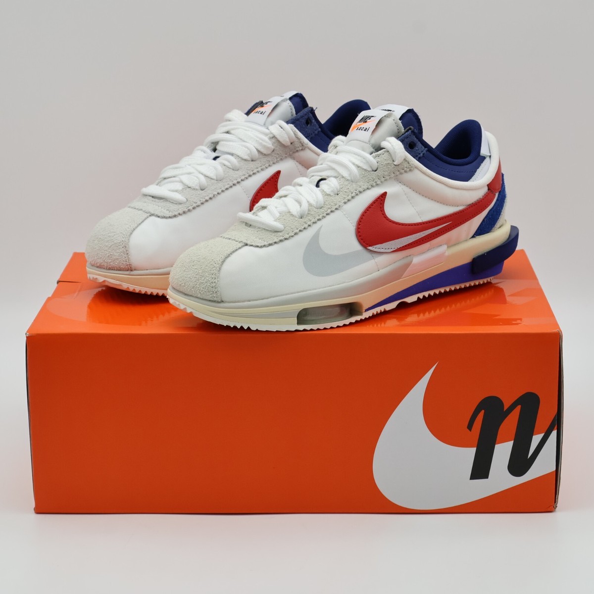 DQ0581-100 sacai Nike Zoom Cortez White University Red Blue Light