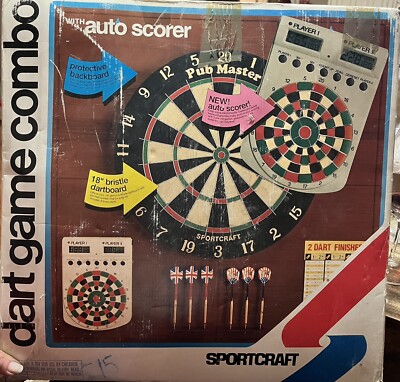 VTG Sportcraft Pubmaster Bristle Dart Board 18” w/Auto Scorer