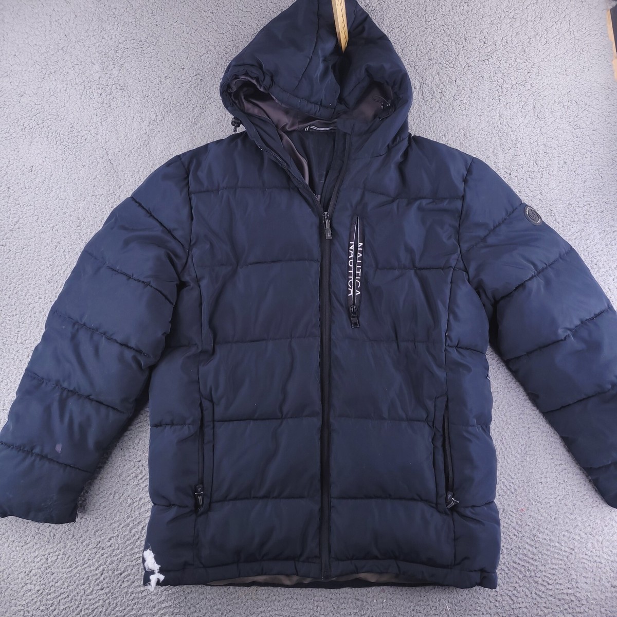 Nautica Jacket Mens Large Black Puffer Heavyweight Warm Winter