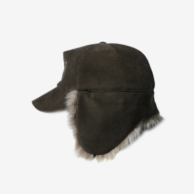 Open Yy Faux Fur Corduroy Earflap Cap Khaki | eBay