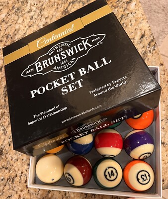 BRUNSWICK CENTENNIAL POOL BALL SET BRAND NEW FREE TIPS SHIPS FREE