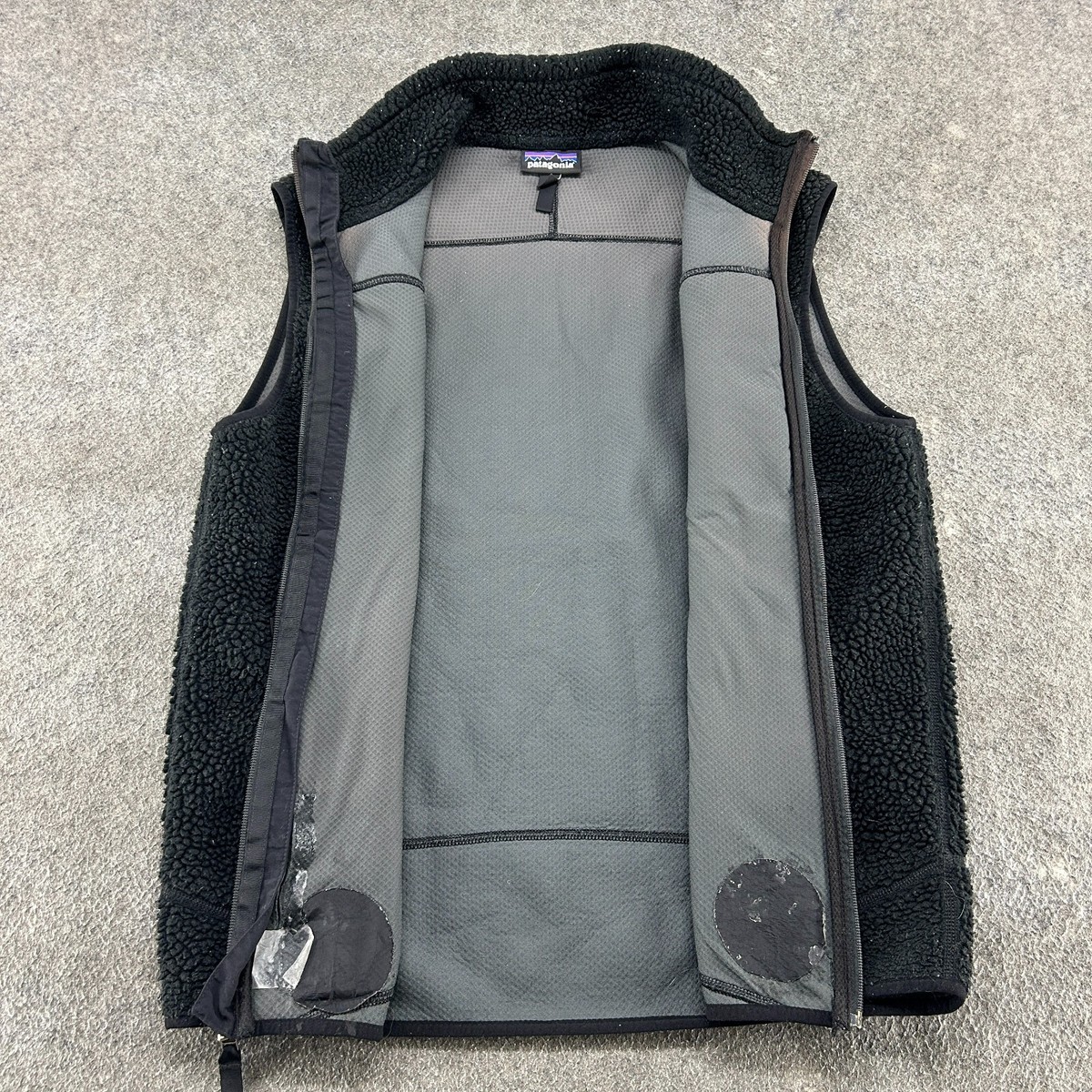 VINTAGE Patagonia Vest Mens XL Black Sherpa Deep Pile Fleece