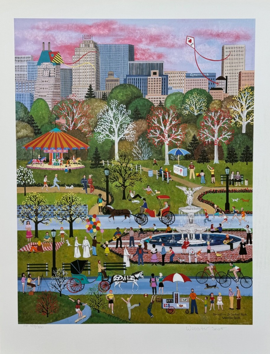 Jane Wooster Scott SPRINGTIME IN CENTRAL PARK Hand Signed Ltd