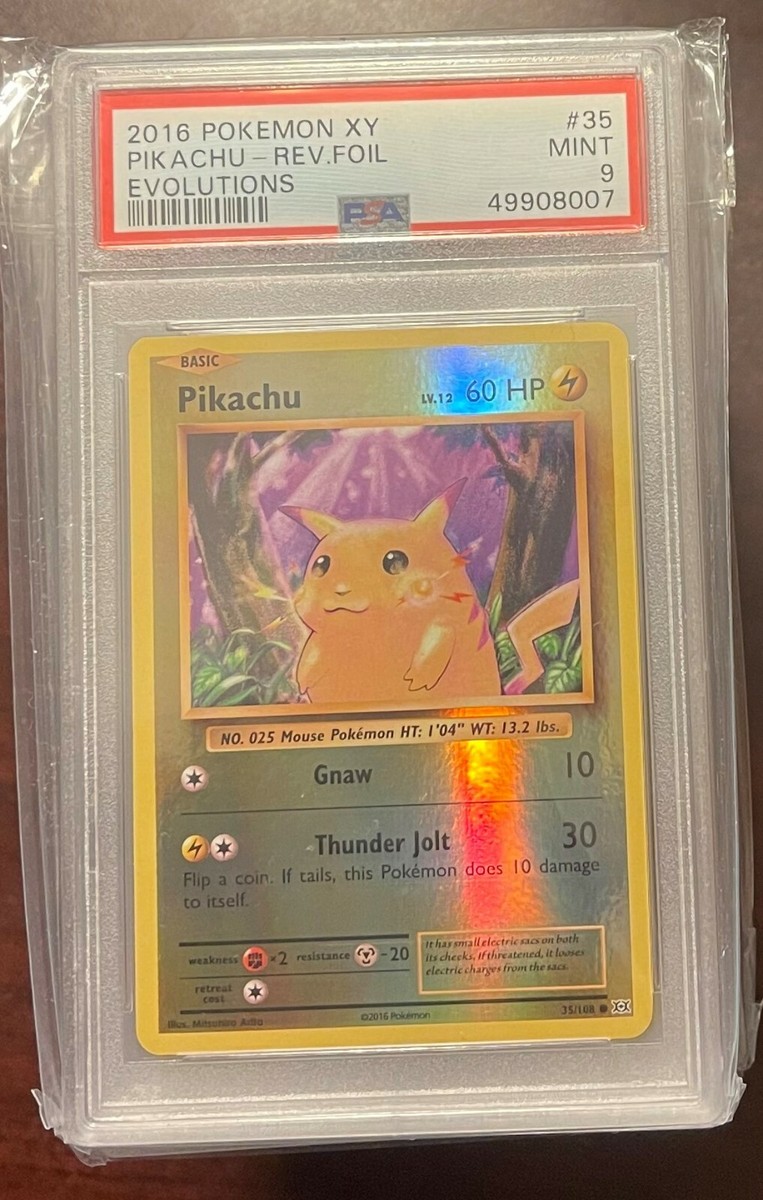 2016 Pokemon XY Evolutions Pikachu #35 Reverse Holo PSA 9 Mint | eBay