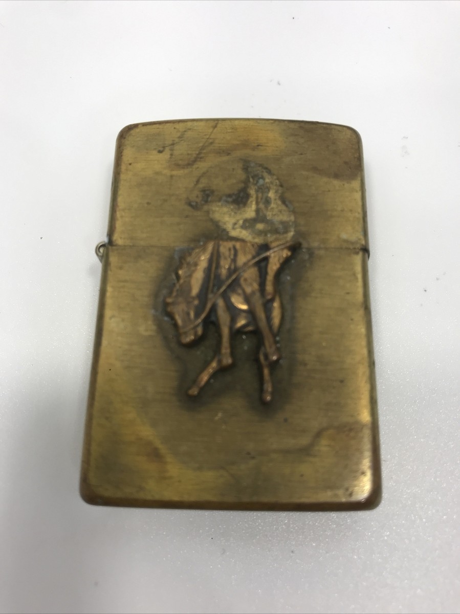 Vintage 1994 Zippo Lighter Marlboro Cowboy Horse Brass Read!!! | eBay