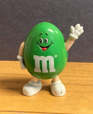 Vintage 1991 Mars Inc Green Peanut M&M Waving Dispenser - 3.5