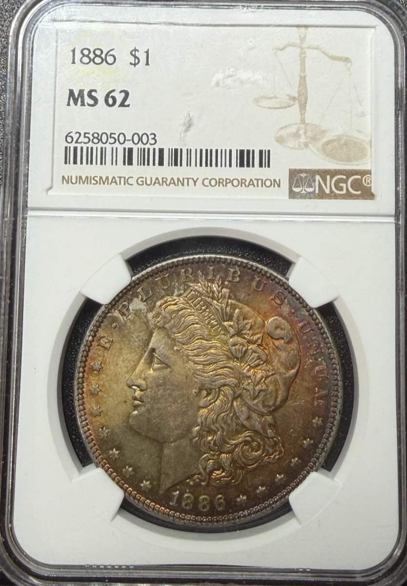 1886 Morgan Silver Dollar MS62モルガンダラー118 1886 Morgan Silver