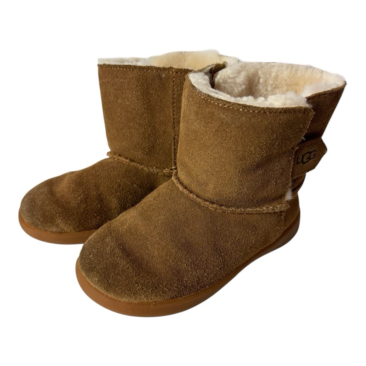 Ugg Toddlers' Keelan Chestnut suede Lined Booties Size US 8 EU 25