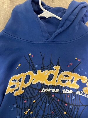 Sp5der hoodie large 100% authentic “Sp5der TC Blue” | eBay