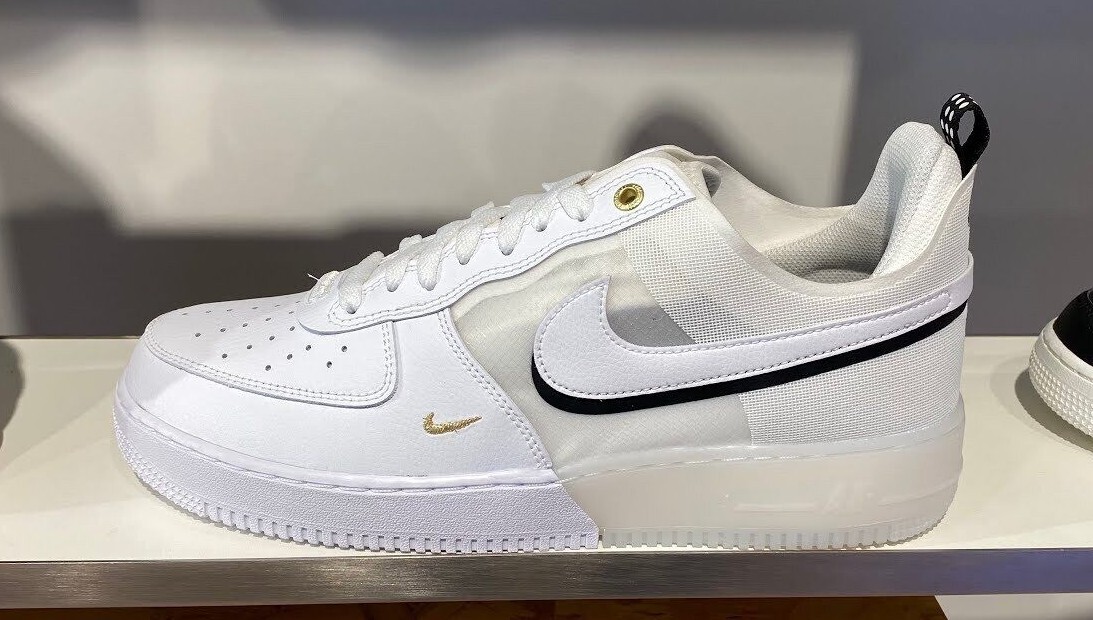 Nike Air Force 1 Low React 40th Anniversary White Black Gold Sail