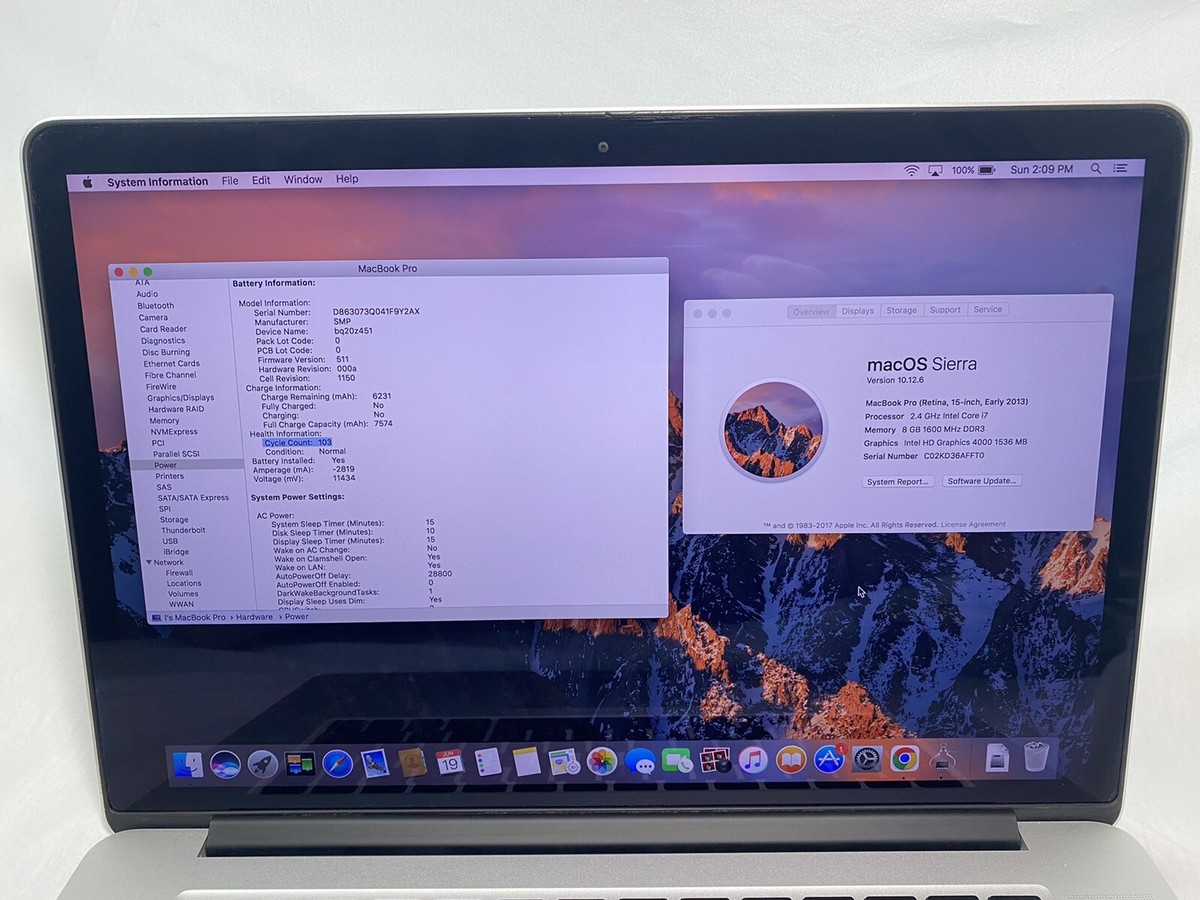 Apple MacBook Pro A1398 Retina 15-inch Early 2013 i7-3635QM 2.4GHz