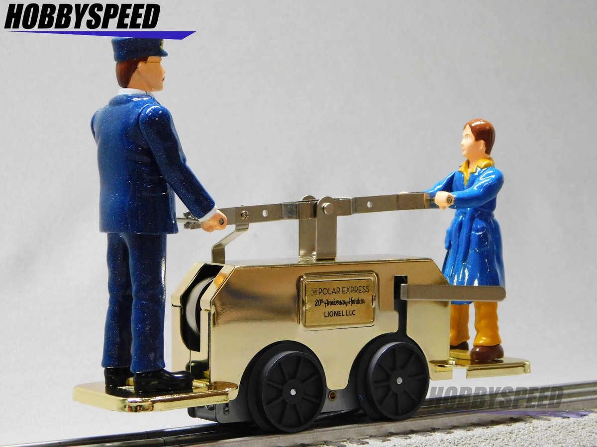 LIONEL THE POLAR EXPRESS GOLD EDITION WINDUP HANDCAR 20th
