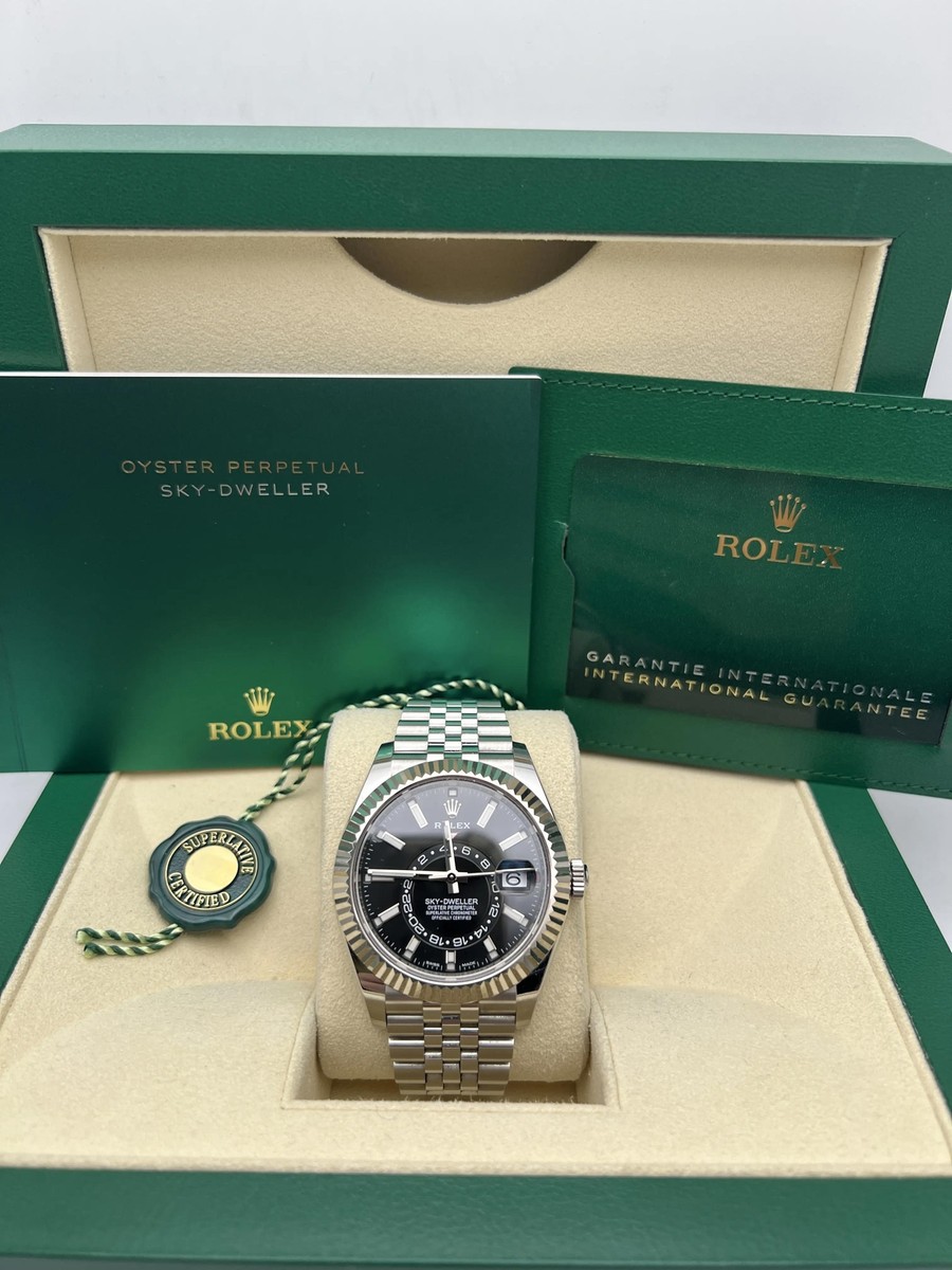 Rolex Sky-Dweller 326934 42mm Black Dial Jubilee Bracelet Box